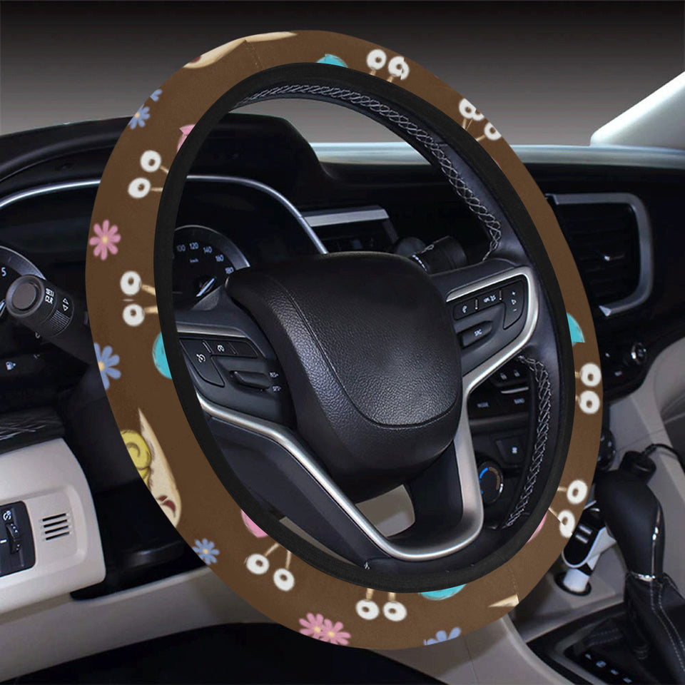 Snail Pattern Print Design 03 Car Steering Wheel Cover