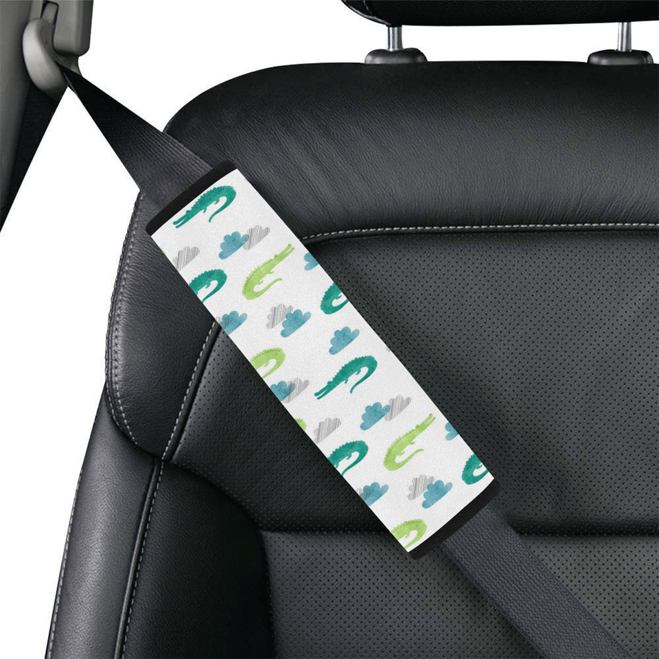 watercolor crocodile pattern Car Seat Belt Cover