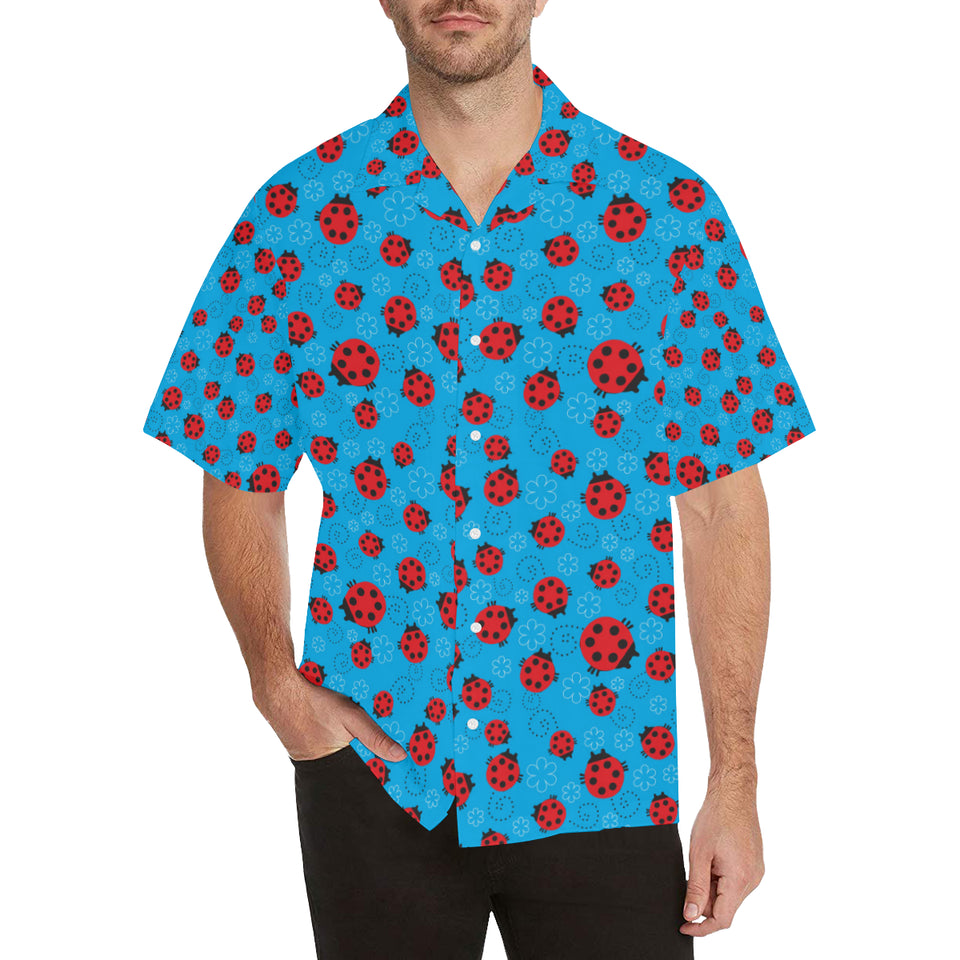 Ladybug Pattern Print Design 02 Men's All Over Print Hawaiian Shirt (Model T58)