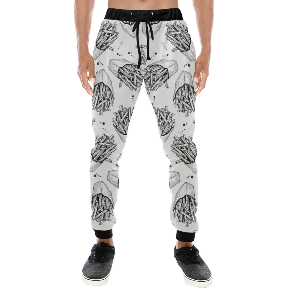 Hand drawn french fries pattern Unisex Casual Sweatpants