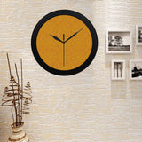 Orange traditional indian element pattern Elegant Black Wall Clock
