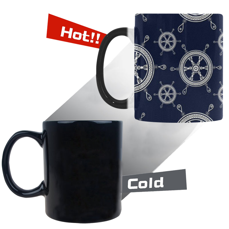 nautical steering wheel design pattern Morphing Mug Heat Changing Mug