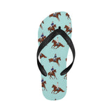 Horses running horses rider pattern Unisex Flip Flops