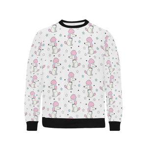 Cute poodle dog star pattern Men's Crew Neck Sweatshirt
