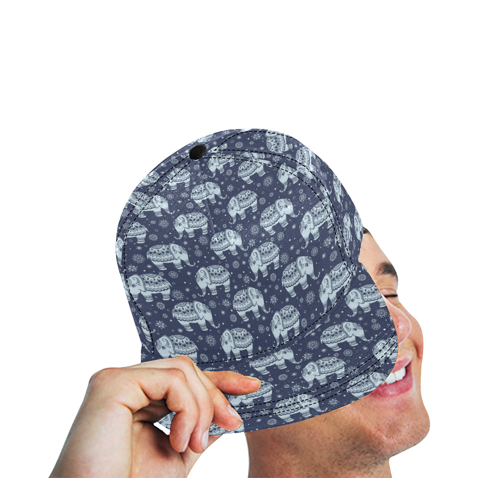 Elephant tribal design pattern All Over Print Snapback Cap