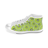 Slices of Lime design pattern Men's High Top Canvas Shoes White