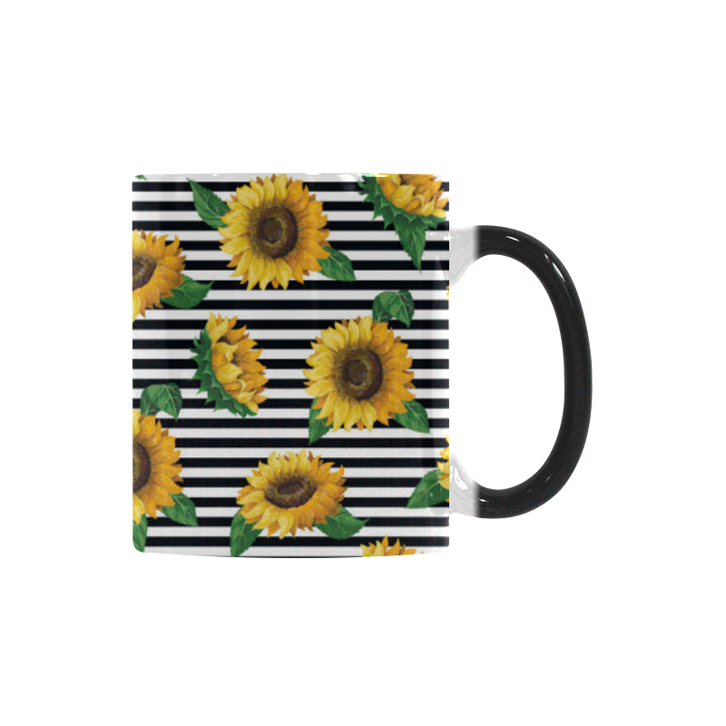 sunflowers ribbon background Morphing Mug Heat Changing Mug