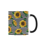 sunflowers ribbon background Morphing Mug Heat Changing Mug