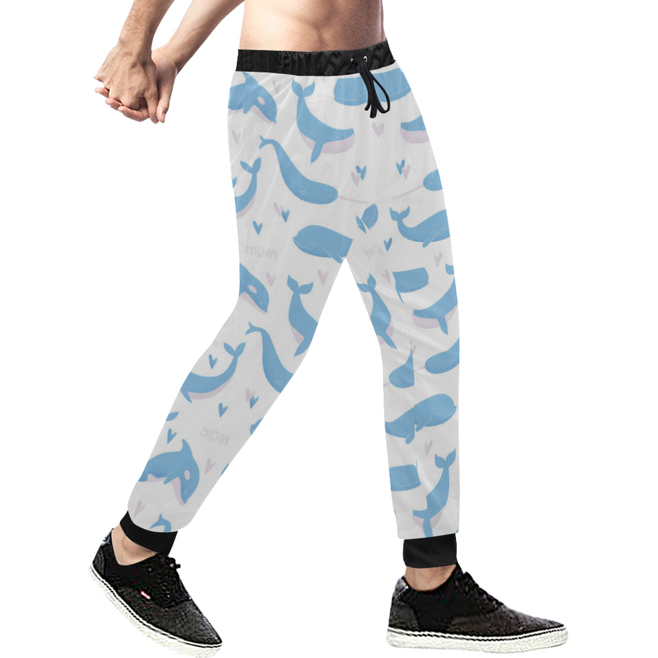 Blue whale pattern Unisex Casual Sweatpants