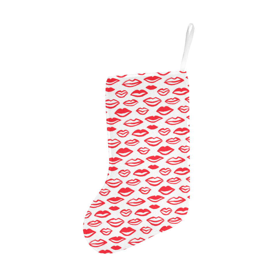 Lips Pattern Print Design 05 Christmas Stocking