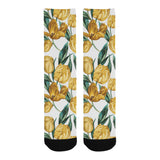 yellow tulips pattern Crew Socks