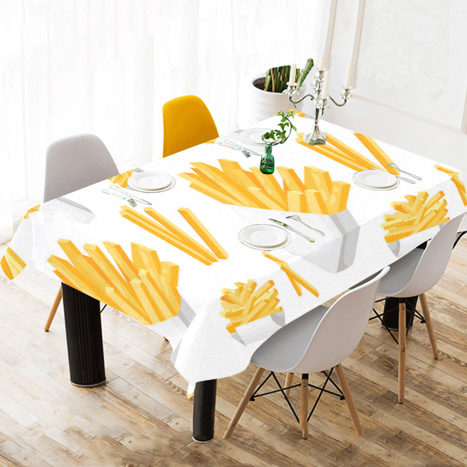 French fries white paper box pattern Tablecloth
