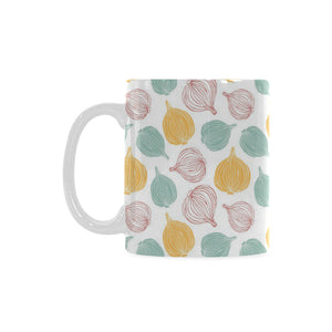 colorful onions white background Classical White Mug (Fulfilled In US)