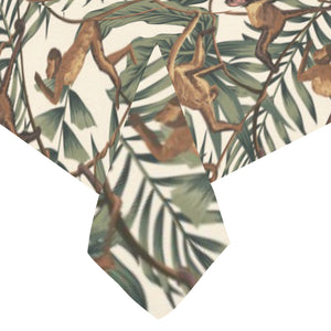 Monkey tropical leaves background Tablecloth