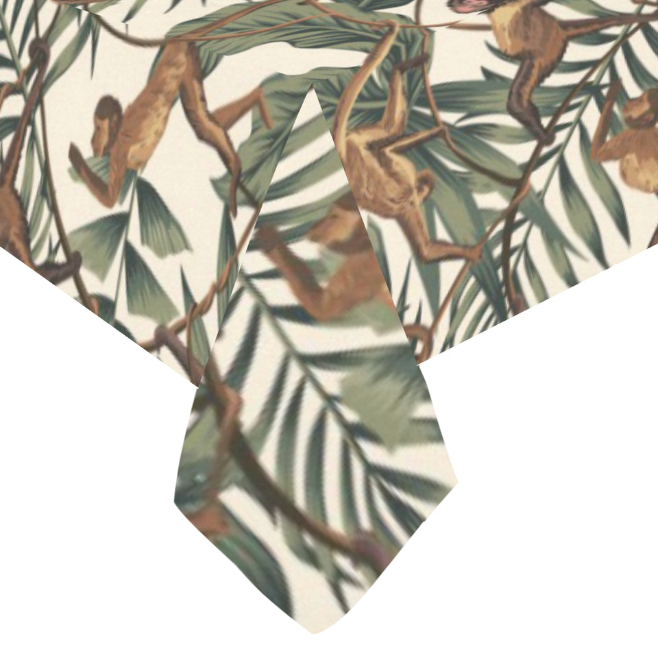 Monkey tropical leaves background Tablecloth