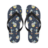 Cute sloth astronaut star planet rocket pattern Unisex Flip Flops