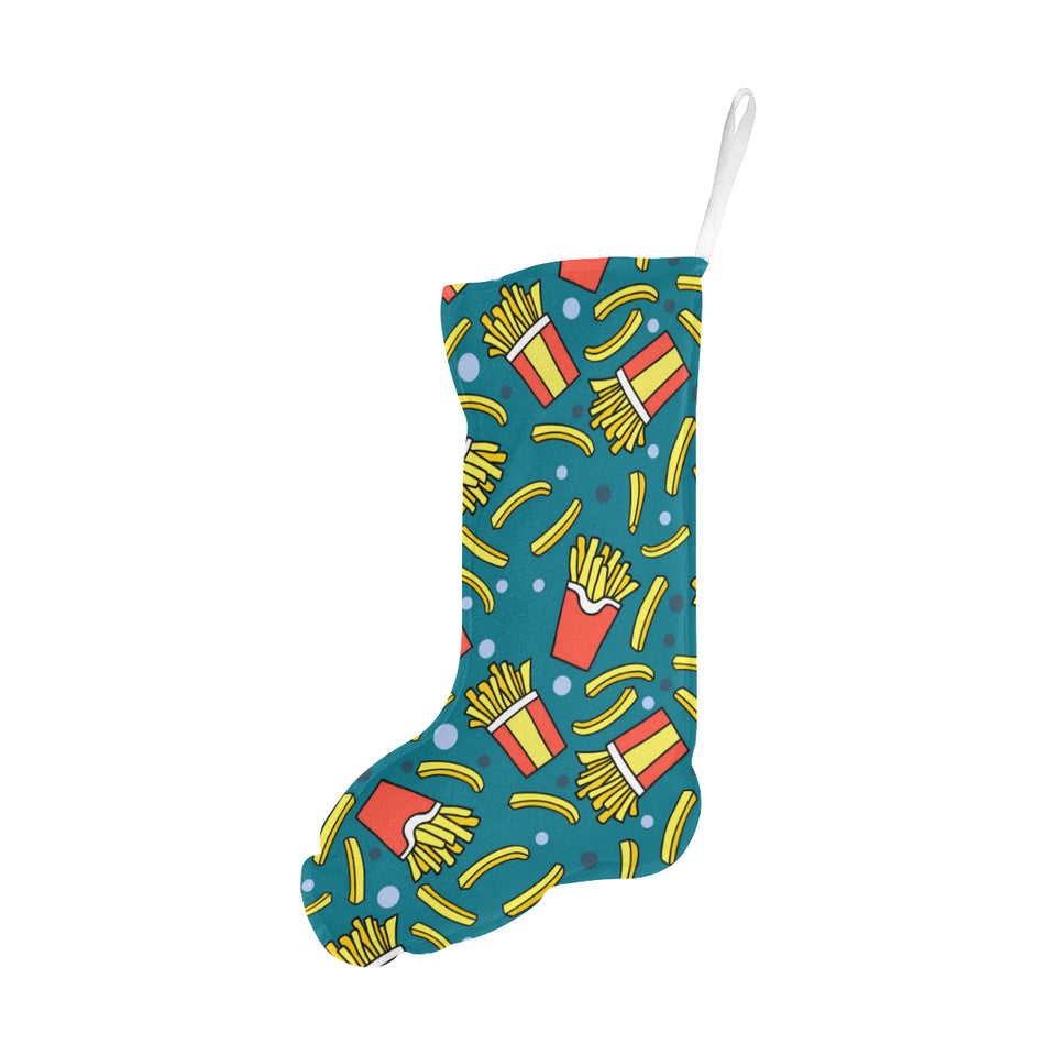French fries red paper box pattern Christmas Stocking