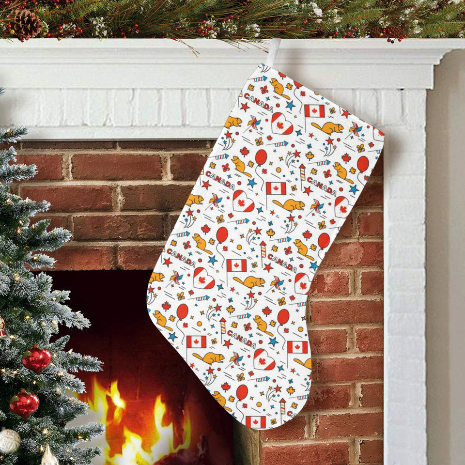 Canada Pattern Print Design 03 Christmas Stocking
