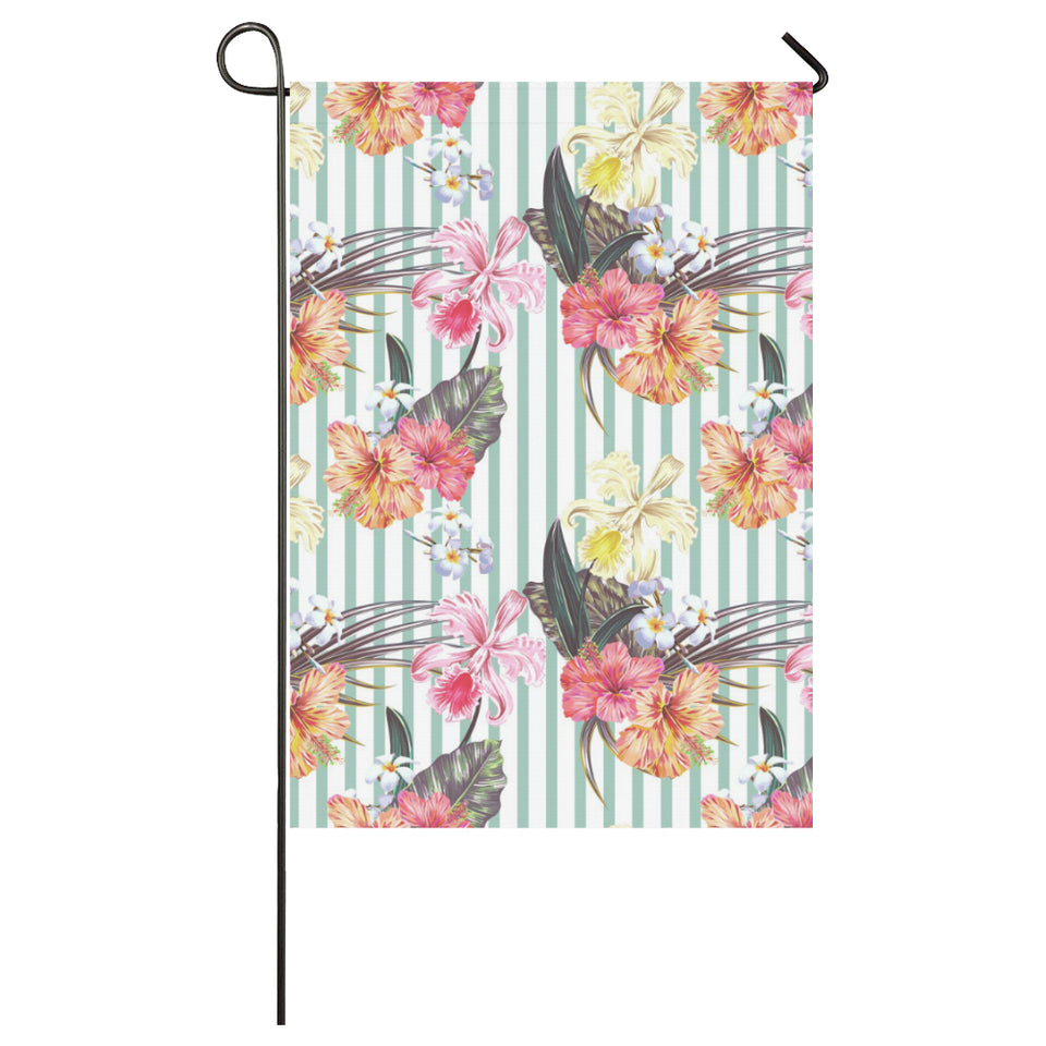 Colorful orchid flower pattern House Flag Garden Flag