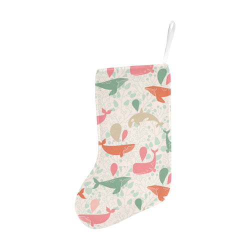 Cute whale pattern Christmas Stocking