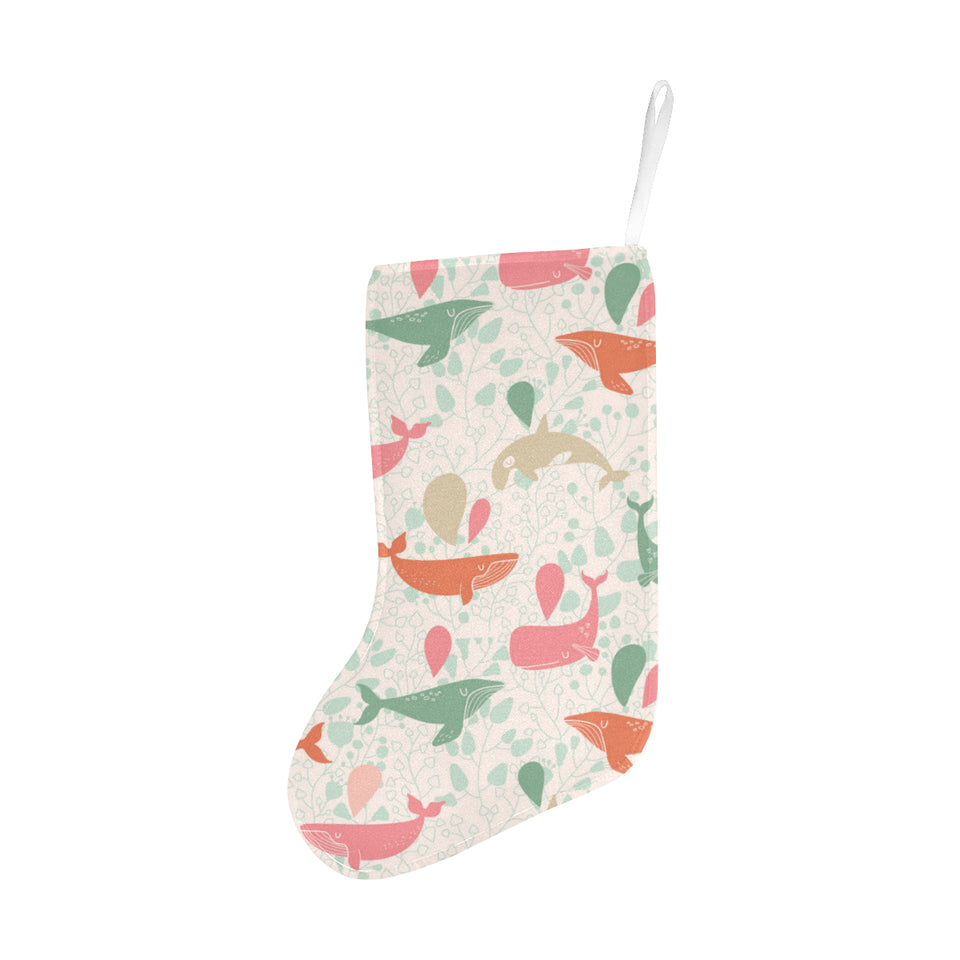 Cute whale pattern Christmas Stocking