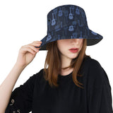 Blue Theme guitar pattern Unisex Bucket Hat