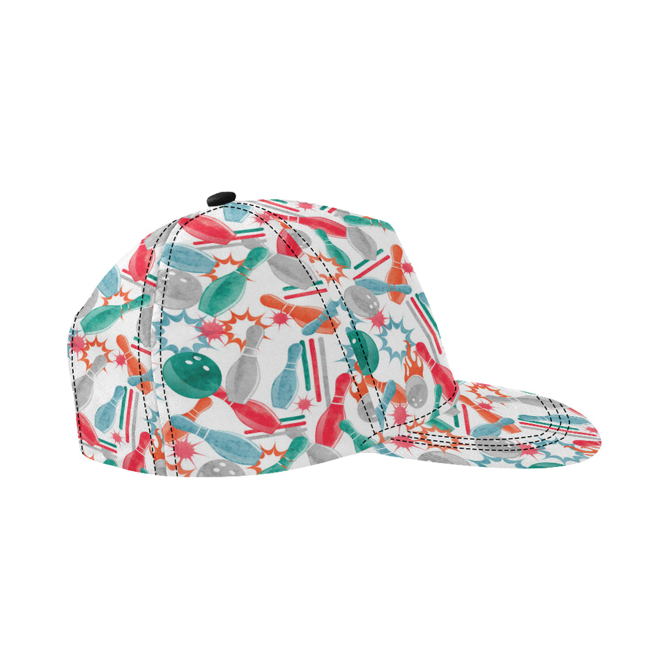 Watercolor bowling pattern All Over Print Snapback Cap