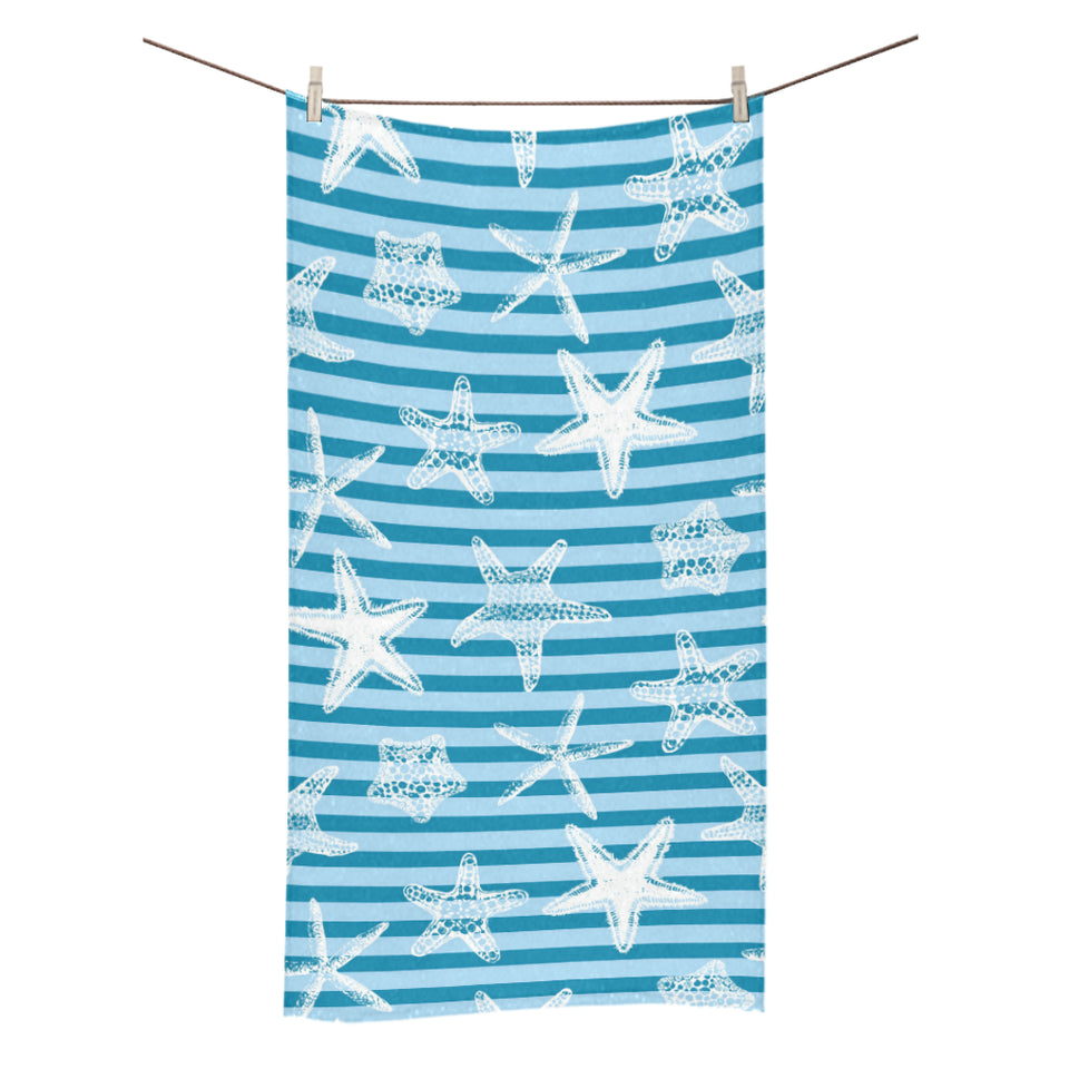 Starfish blue blackground Bath Towel