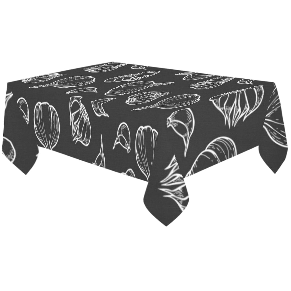 Garlic pattern black background Tablecloth