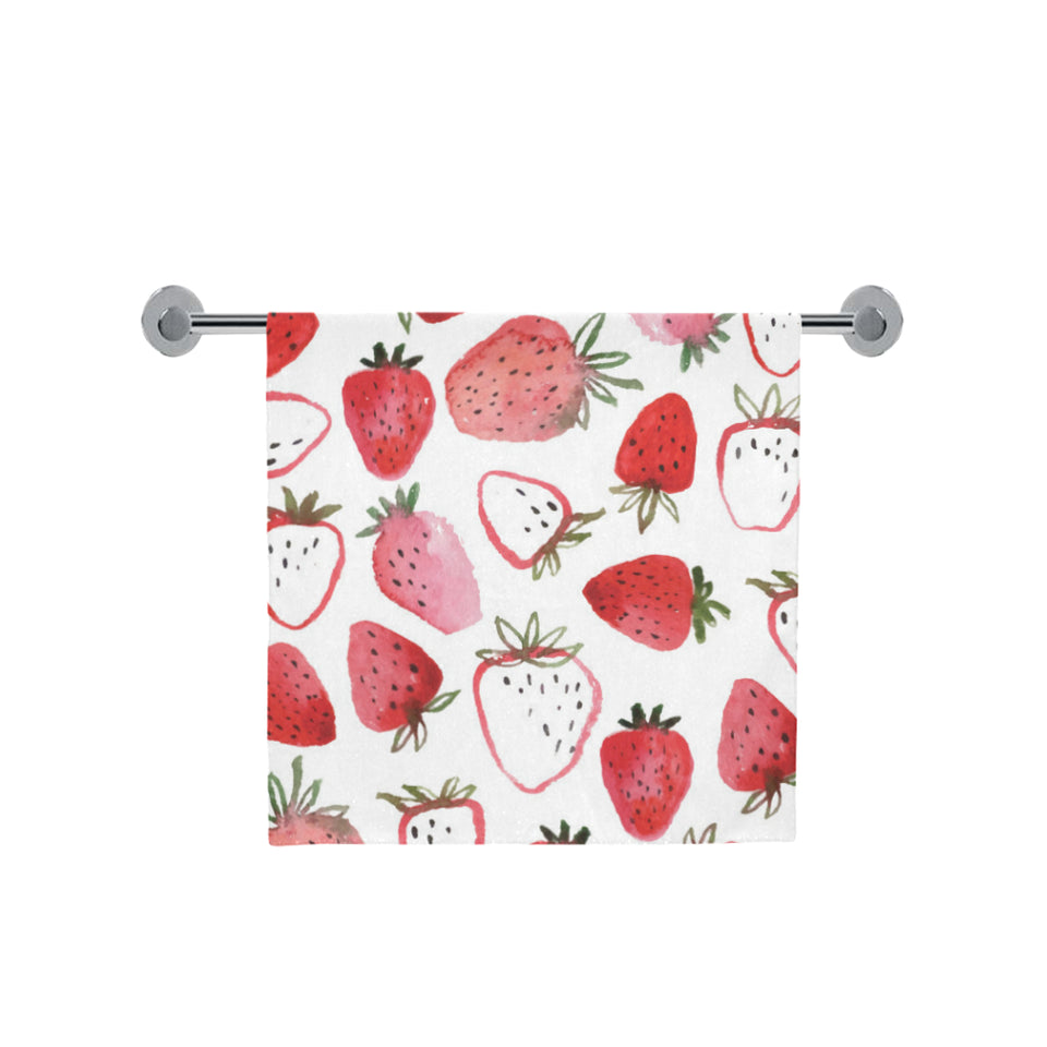 watercolor hand drawn beautiful strawberry pattern Bath Towel