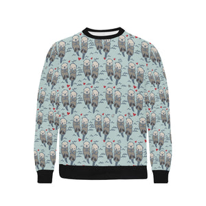 Lovely Sea Otter Pattern Men's Crew Neck Sweatshirt