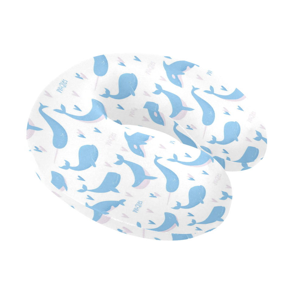 Blue whale pattern U-Shaped Travel Neck Pillow