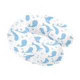 Blue whale pattern U-Shaped Travel Neck Pillow