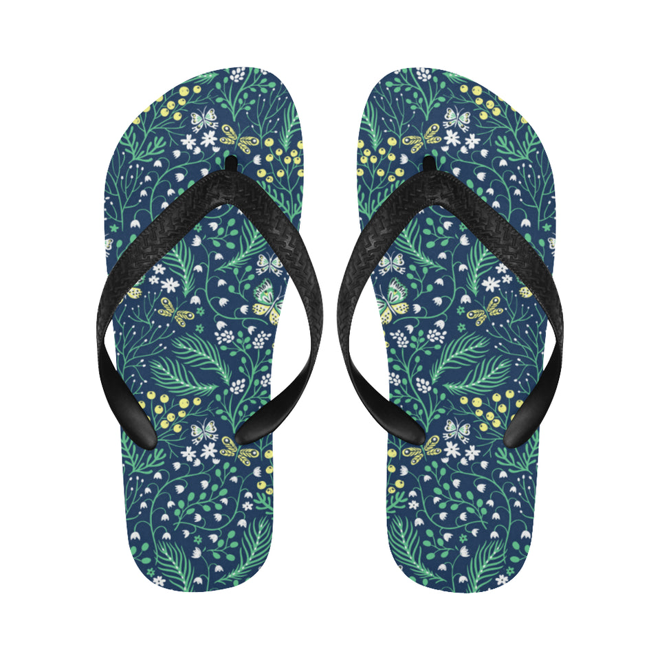 butterfly leaves pattern Unisex Flip Flops