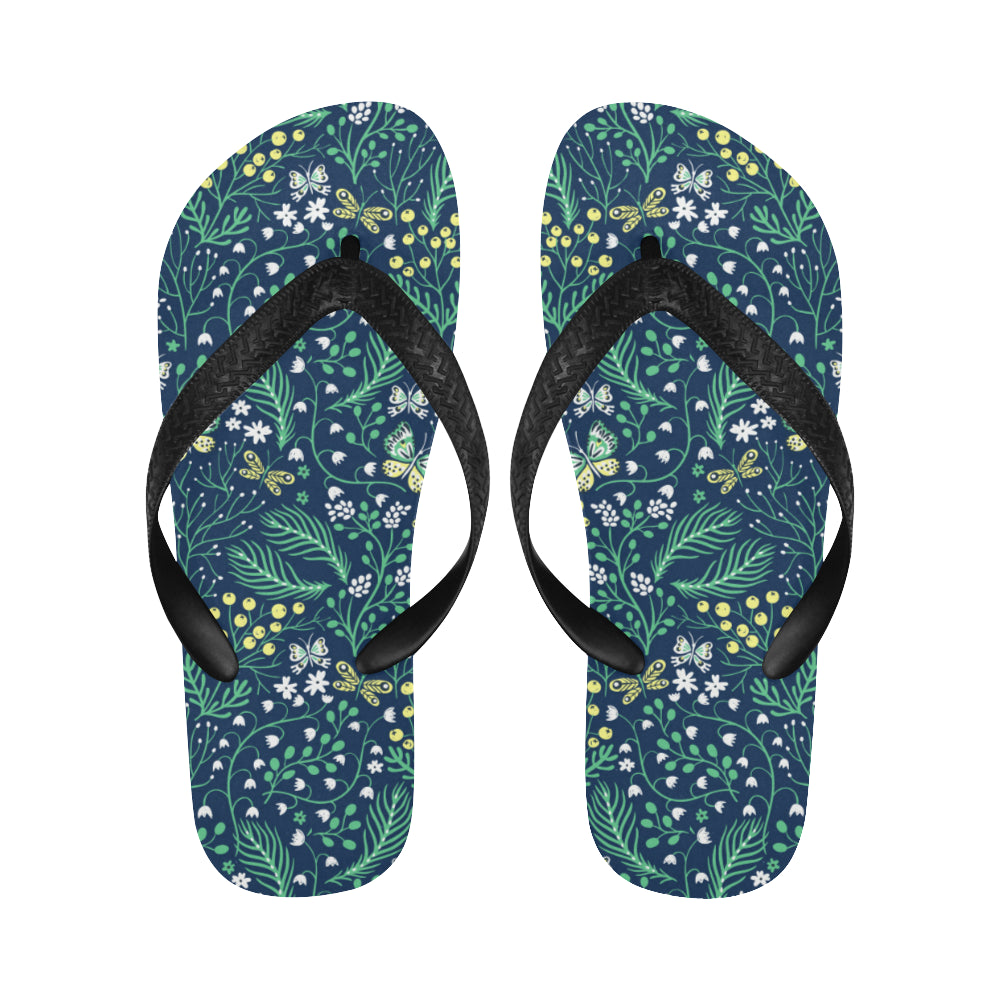 butterfly leaves pattern Unisex Flip Flops