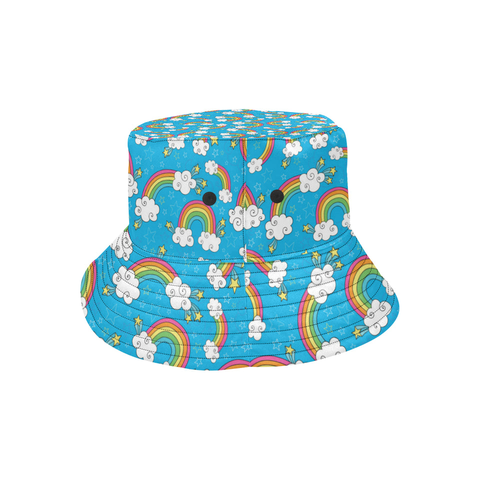 Rainbows Sky Clouds Pattern Unisex Bucket Hat