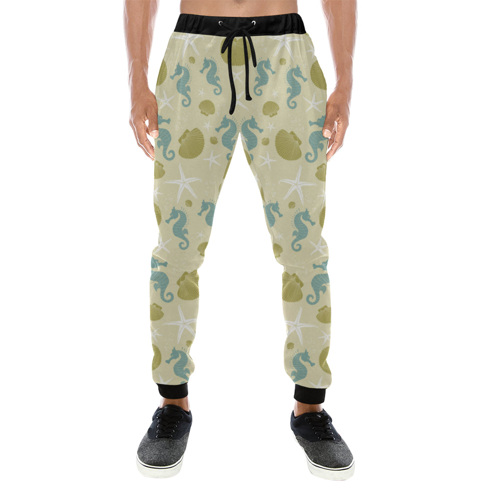 Seahorse shell starfish pattern background Unisex Casual Sweatpants
