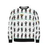 Cute ninja katana sword pattern Men's Crew Neck Sweatshirt