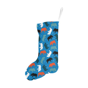 Colorful rhino pattern Christmas Stocking