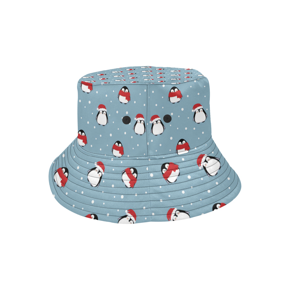 Cute penguin christmas snow pattern Unisex Bucket Hat