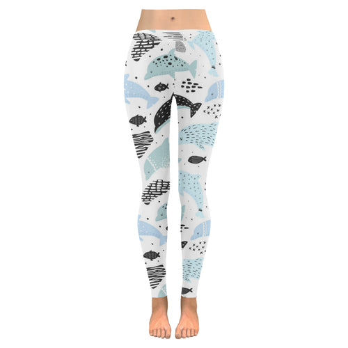 Cute dolphins Childish Style pattern Women's Legging Fulfilled In US