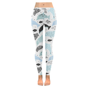 Cute dolphins Childish Style pattern Women's Legging Fulfilled In US