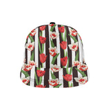 red and white tulips pattern All Over Print Snapback Cap