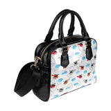 Watercolor helicopter cloud pattern Shoulder Handbag