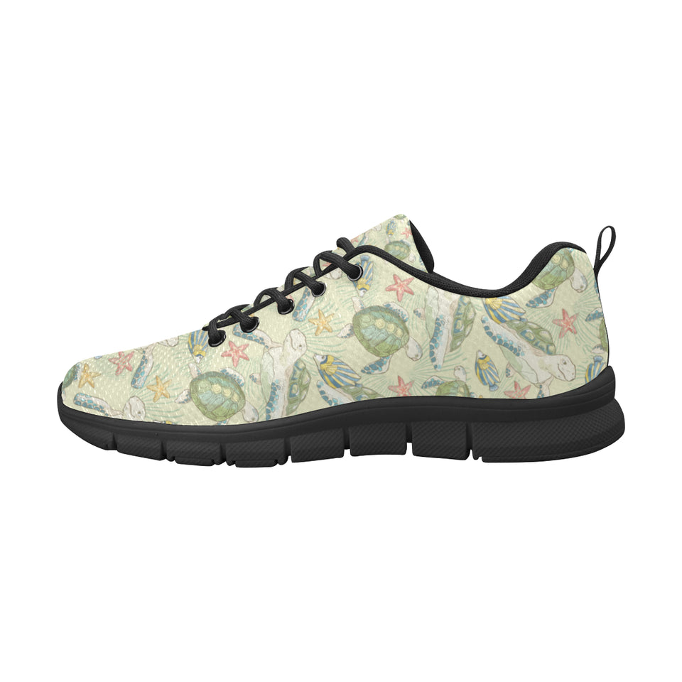 Hand drawn sea turtle fish pattern Men's Sneaker Shoes