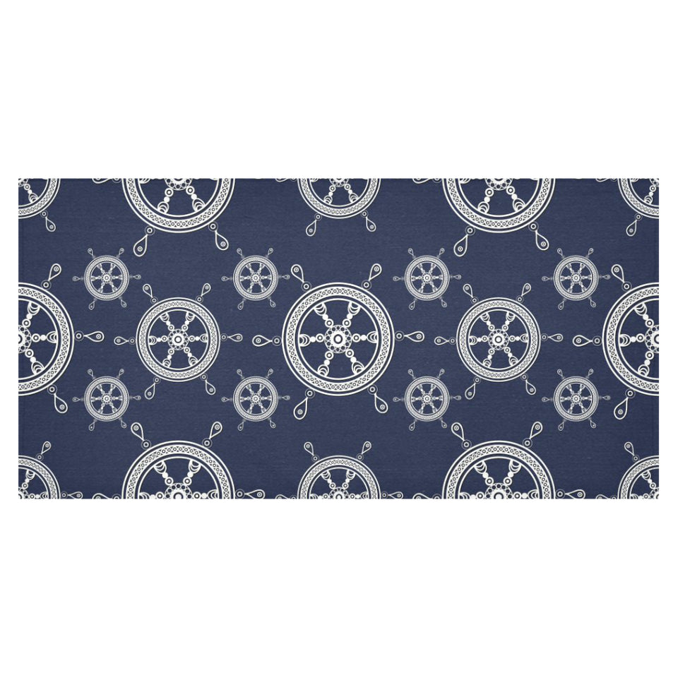 nautical steering wheel design pattern Tablecloth