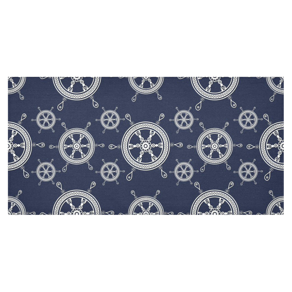 nautical steering wheel design pattern Tablecloth