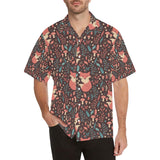 fox leaves mushroom pattern Men's All Over Print Hawaiian Shirt