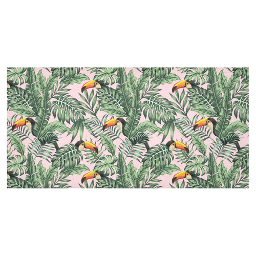 Toucan tropical green jungle palm pattern Tablecloth