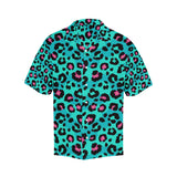 Green leopard skin print pattern Men's All Over Print Hawaiian Shirt